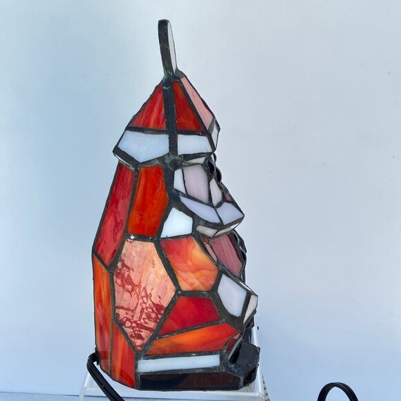 Tiffany Style Stained Glass Santa Accent Desk Lamp - Picture 9 of 13